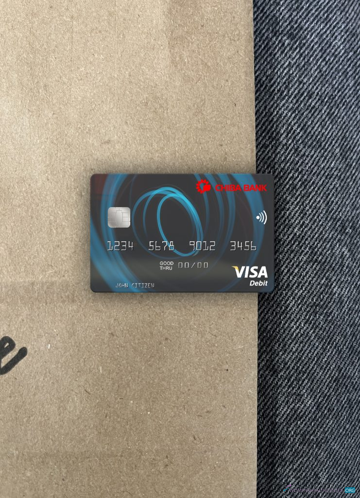 Download Japan Chiba Bank visa debit card photolook front Photoshop template